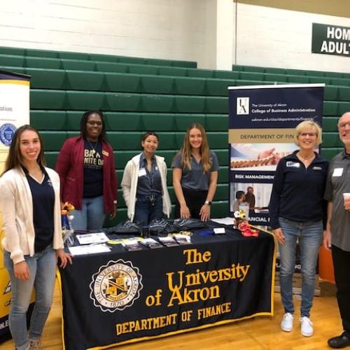 Tom and former PFA intern Samantha Wilhelm representing PFA and University of Akron at St. Vincent-St. Mary High School's Career Connections event